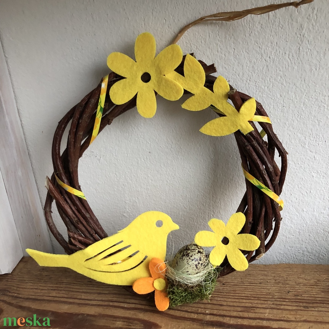 Madárkás ajtódísz (upcycling) - otthon & életmód - dekoráció - ajtó- és ablak dekoráció - ajtódísz & kopogtató - Meska.hu