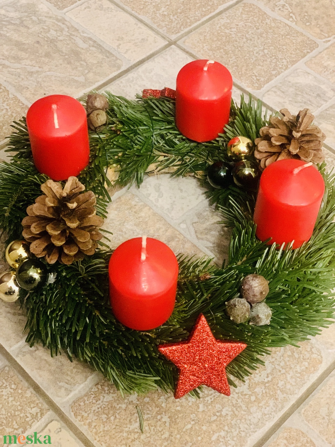 Adventi koszorú  - karácsony - adventi díszek - adventi koszorú - Meska.hu