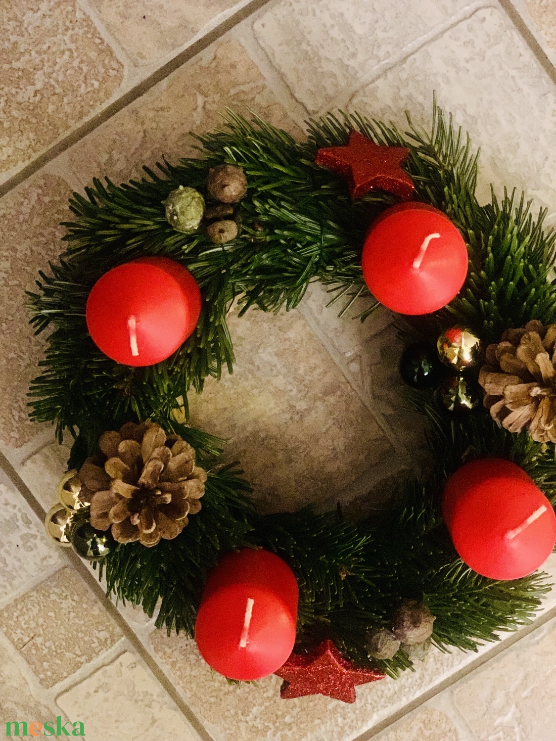 Adventi koszorú  - karácsony - adventi díszek - adventi koszorú - Meska.hu