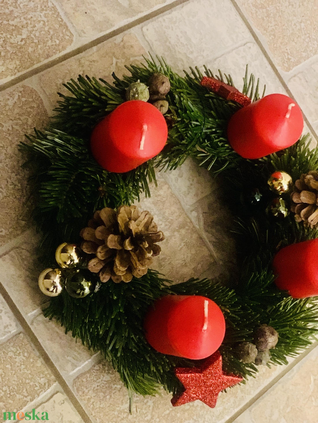 Adventi koszorú  - karácsony - adventi díszek - adventi koszorú - Meska.hu