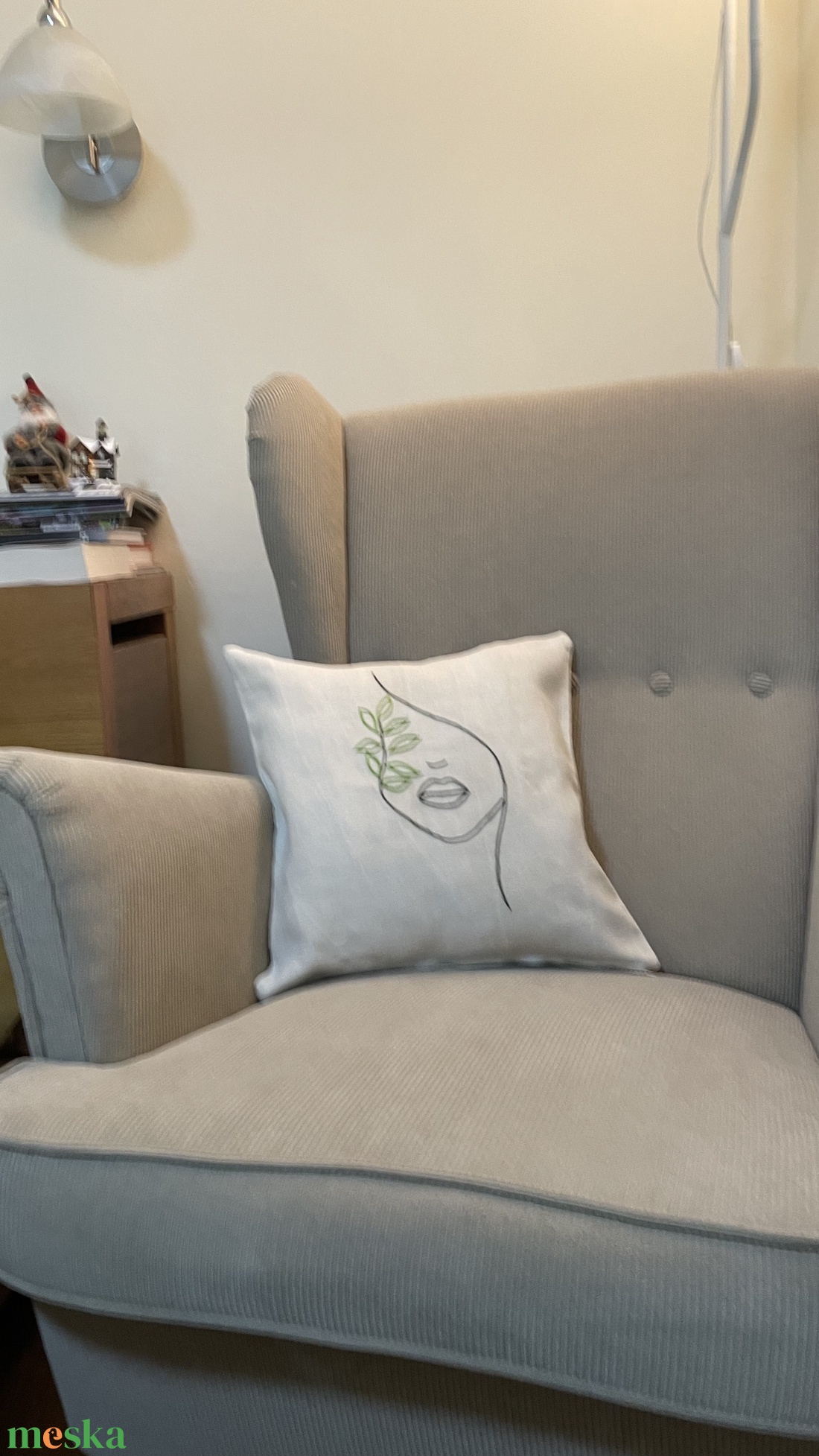 Vászon párnahuzat kézi hímzéssel - otthon & életmód - lakástextil - párna & párnahuzat - díszpárnahuzat - Meska.hu