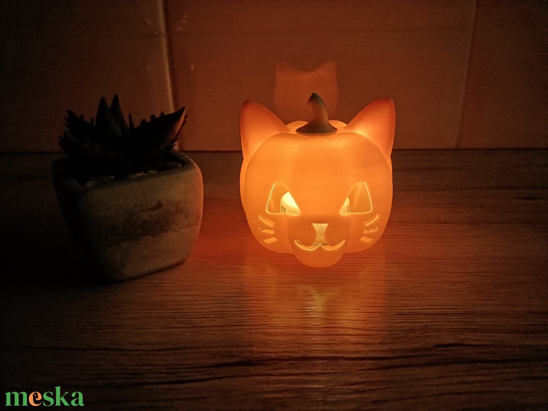 Cica Tökfej  lámpás  - otthon & életmód - dekoráció - halloween - halloweeni lámpás - Meska.hu