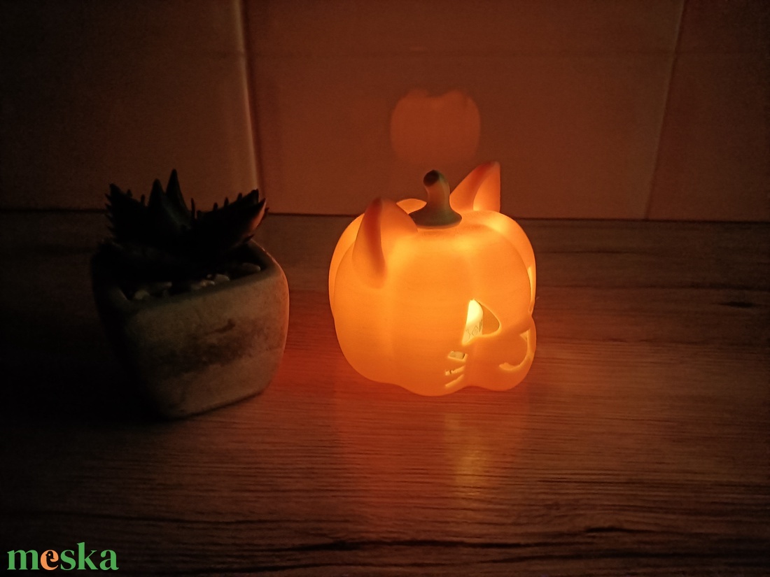 Cica Tökfej  lámpás  - otthon & életmód - dekoráció - halloween - halloweeni lámpás - Meska.hu