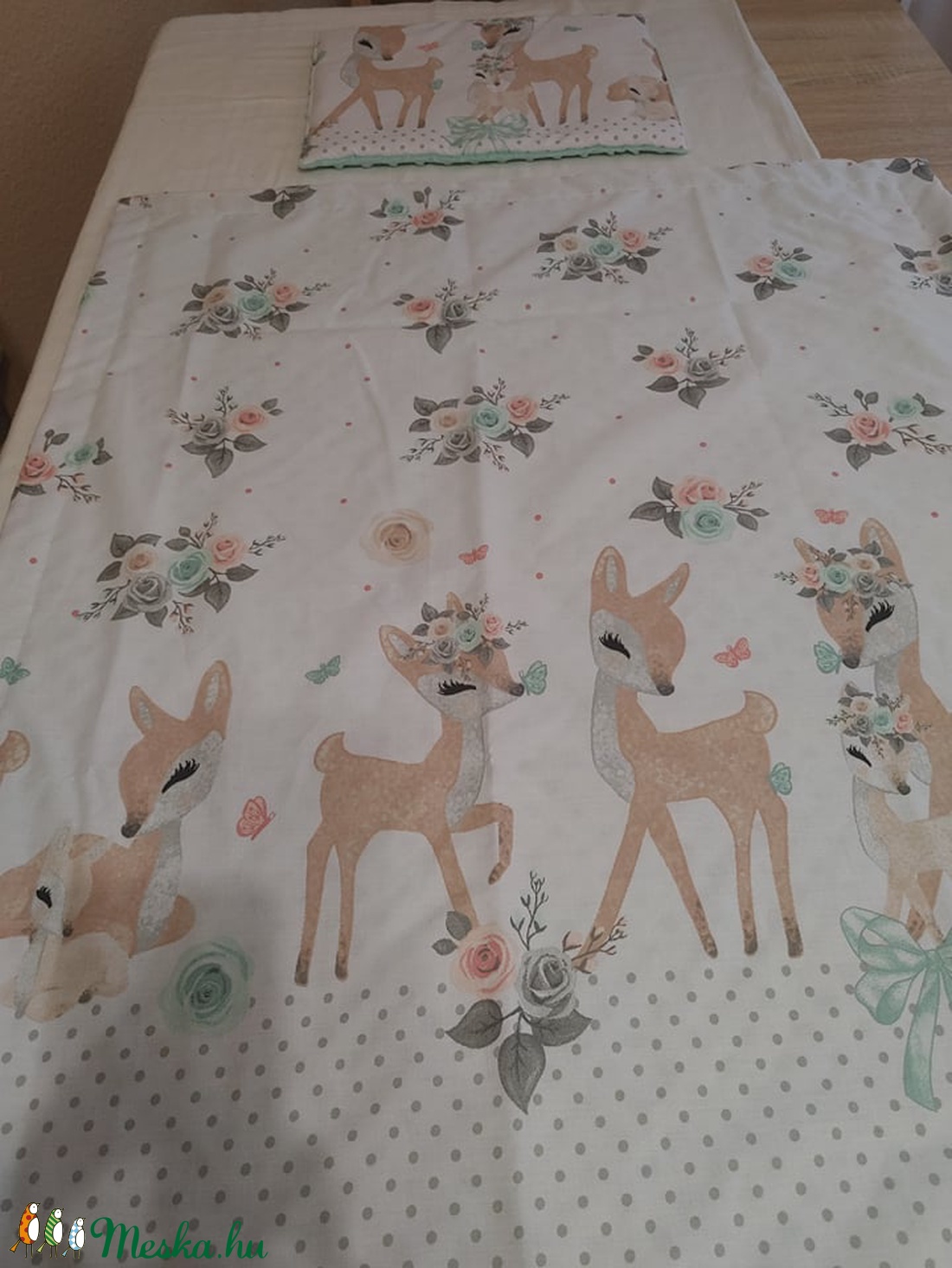 ,,ZOLICA Egyedi őzikés babaágynemű szett - otthon & életmód - babaszoba, gyerekszoba - baba ágynemű - Meska.hu