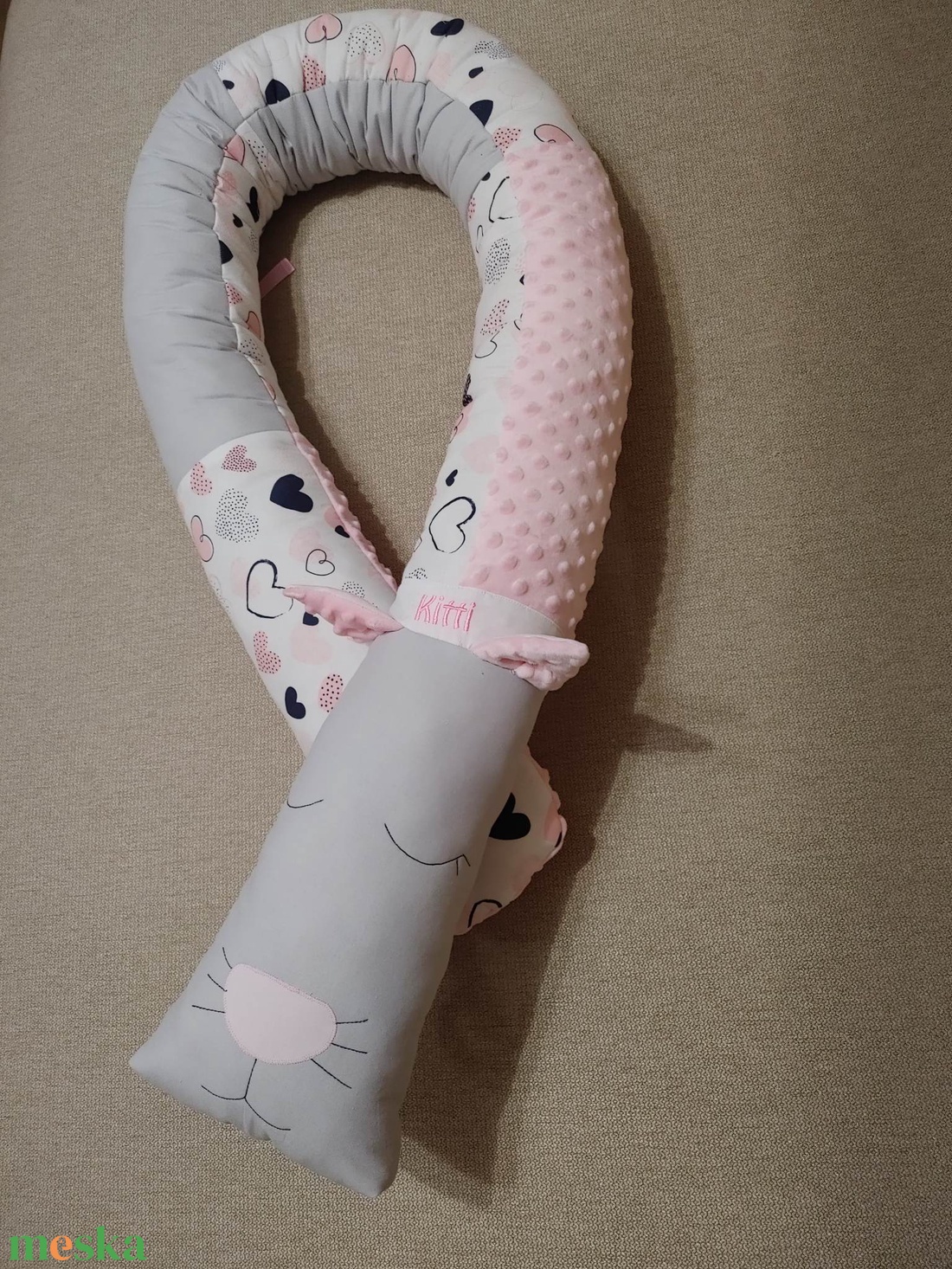 ,,ZOLICA Állatfejes hengerpárna/rácsvédő. CICA - otthon & életmód - babaszoba, gyerekszoba - babaszoba, gyerekszoba - Meska.hu