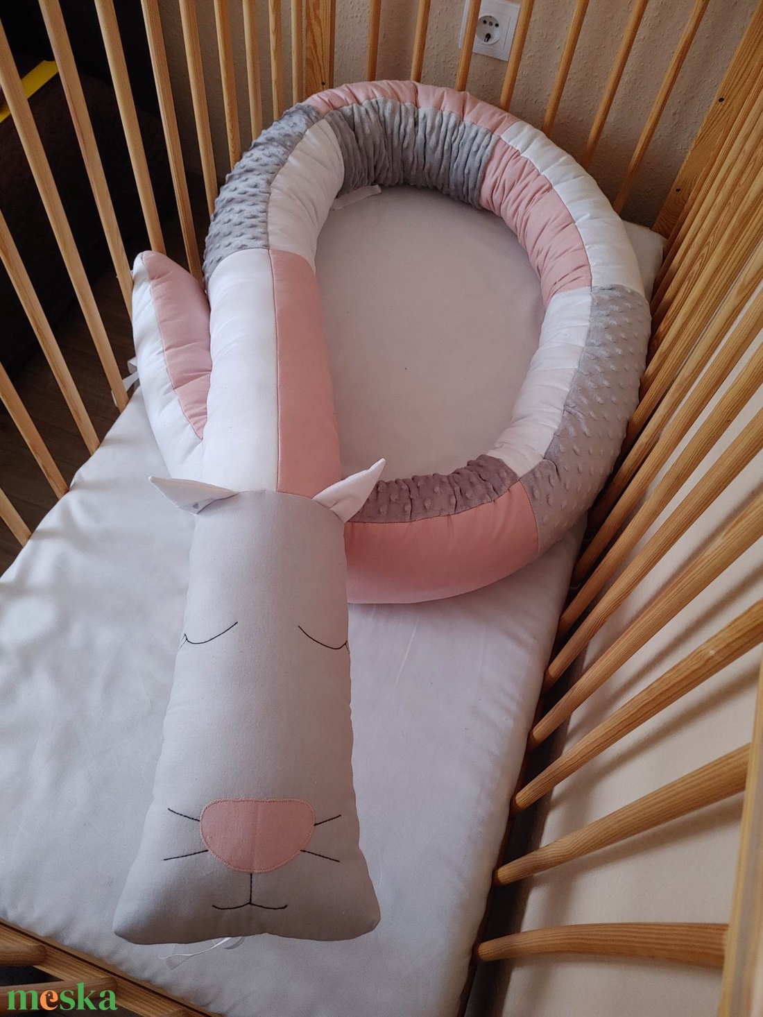 ,,ZOLICA Állatfejes hengerpárna/rácsvédő. CICA - otthon & életmód - babaszoba, gyerekszoba - babaszoba, gyerekszoba - Meska.hu