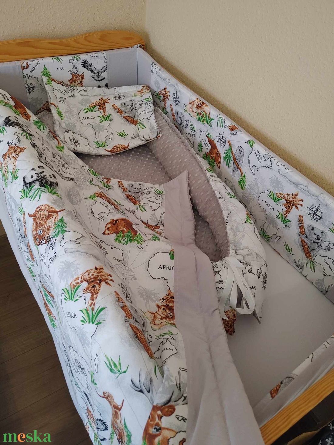 ,,ZOLICA Babaágynemű szett 5 részes - kontinensek meséi - otthon & életmód - babaszoba, gyerekszoba - baba ágynemű - Meska.hu
