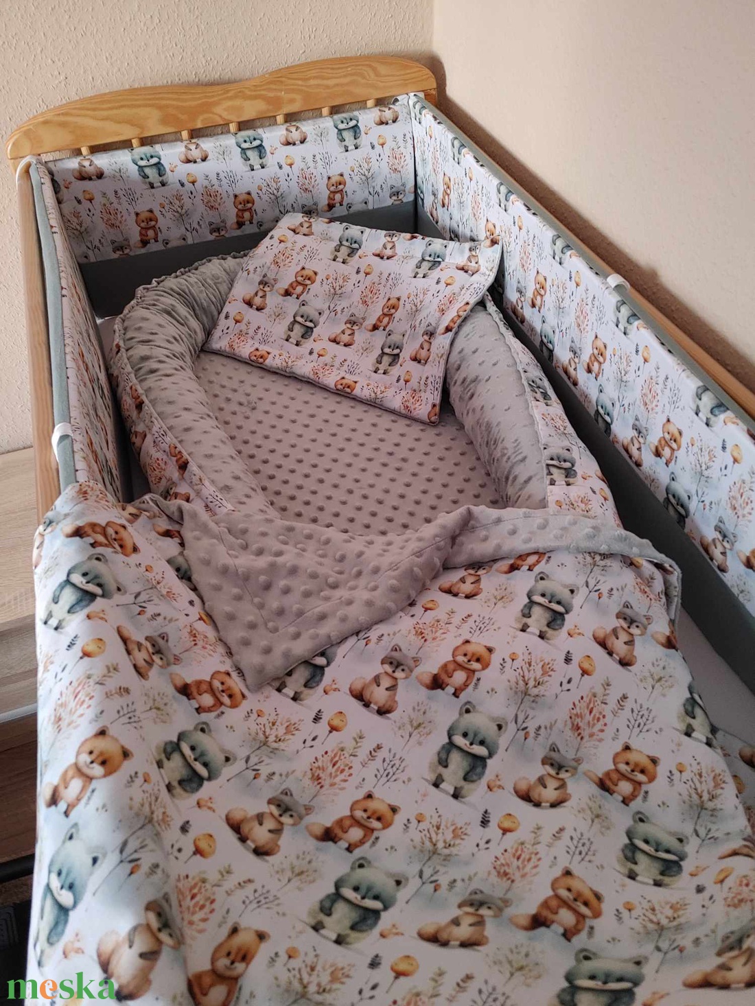 ,,ZOLICA Babaágynemű szett 4 részes PRÉMIUM PAMUTSZATÉN - Mini kalandorok - otthon & életmód - babaszoba, gyerekszoba - baba ágynemű - Meska.hu