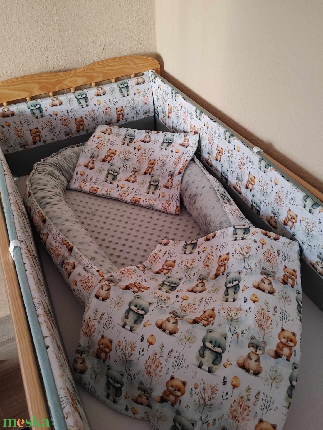 ,,ZOLICA Babaágynemű szett 4 részes PRÉMIUM PAMUTSZATÉN - Mini kalandorok - otthon & életmód - babaszoba, gyerekszoba - baba ágynemű - Meska.hu