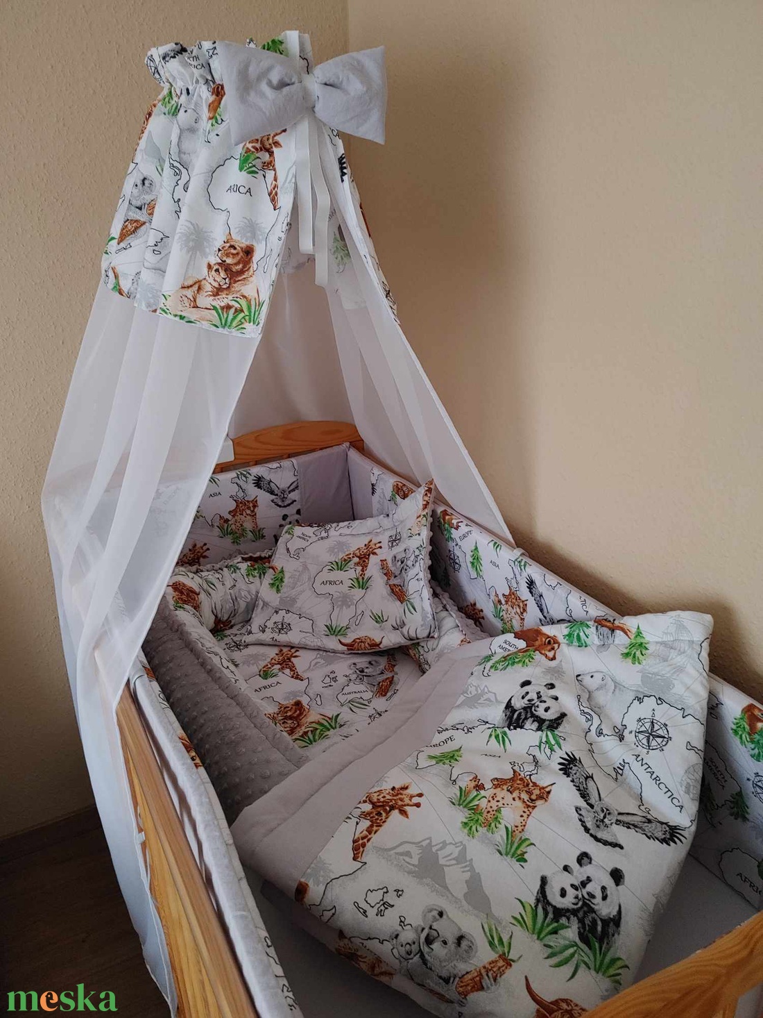 ,,ZOLICA Babaágynemű szett 5 részes - kontinensek meséi - otthon & életmód - babaszoba, gyerekszoba - baba ágynemű - Meska.hu
