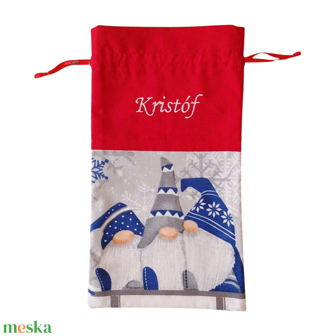 ,,ZOLICA Mikulászsák - Kék manók - karácsony - mikulás - mikulás zsák - Meska.hu