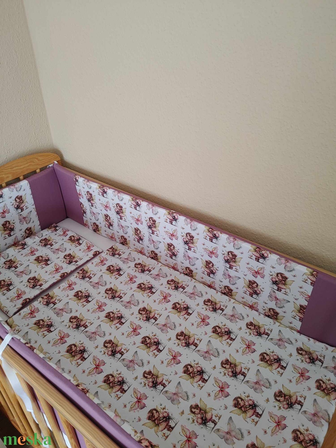 ,,ZOLICA Babaágynemű szett 3 részes PRÉMIUM - Pillangós tündérke - otthon & életmód - babaszoba, gyerekszoba - baba ágynemű - Meska.hu