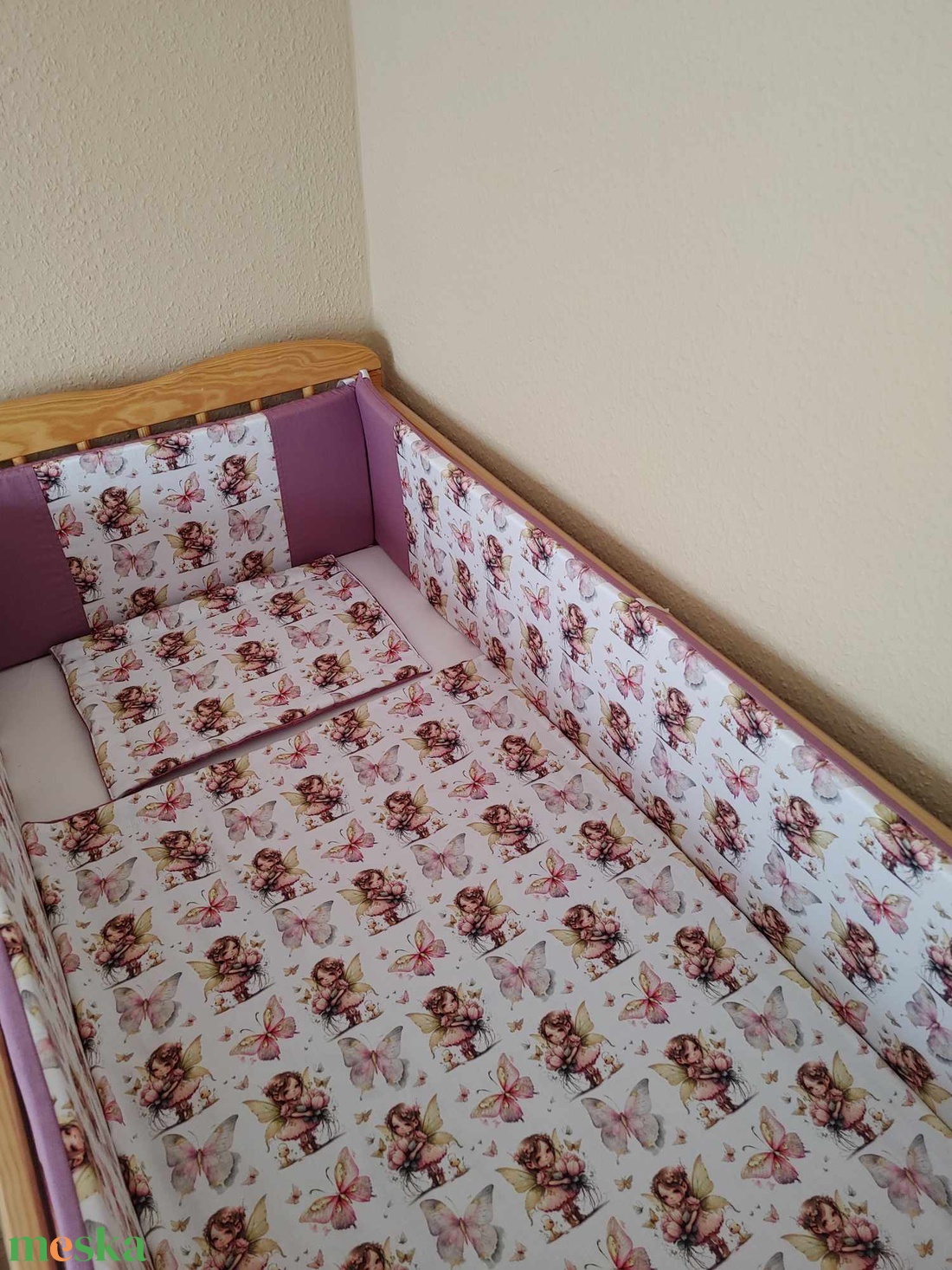 ,,ZOLICA Babaágynemű szett 3 részes PRÉMIUM - Pillangós tündérke - otthon & életmód - babaszoba, gyerekszoba - baba ágynemű - Meska.hu