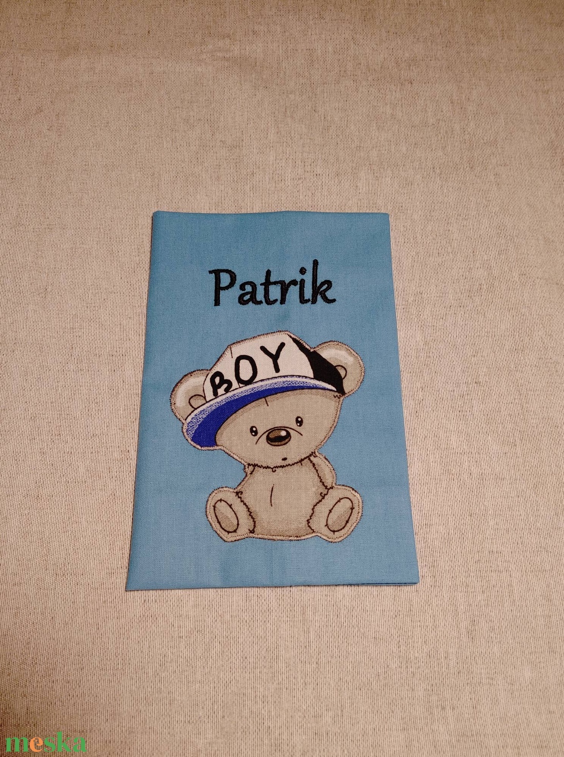 ,,ZOLICA Egészségügyi könyvborító MACIS - kék - baba - mama - babaemlékek - egészségügyi kiskönyv borító - Meska.hu