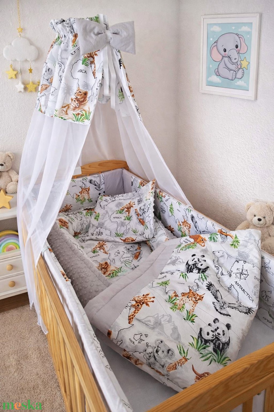 ,,ZOLICA Babaágynemű szett 5 részes - kontinensek meséi - baba - mama - babaágyneműk - baba ágynemű - Meska.hu