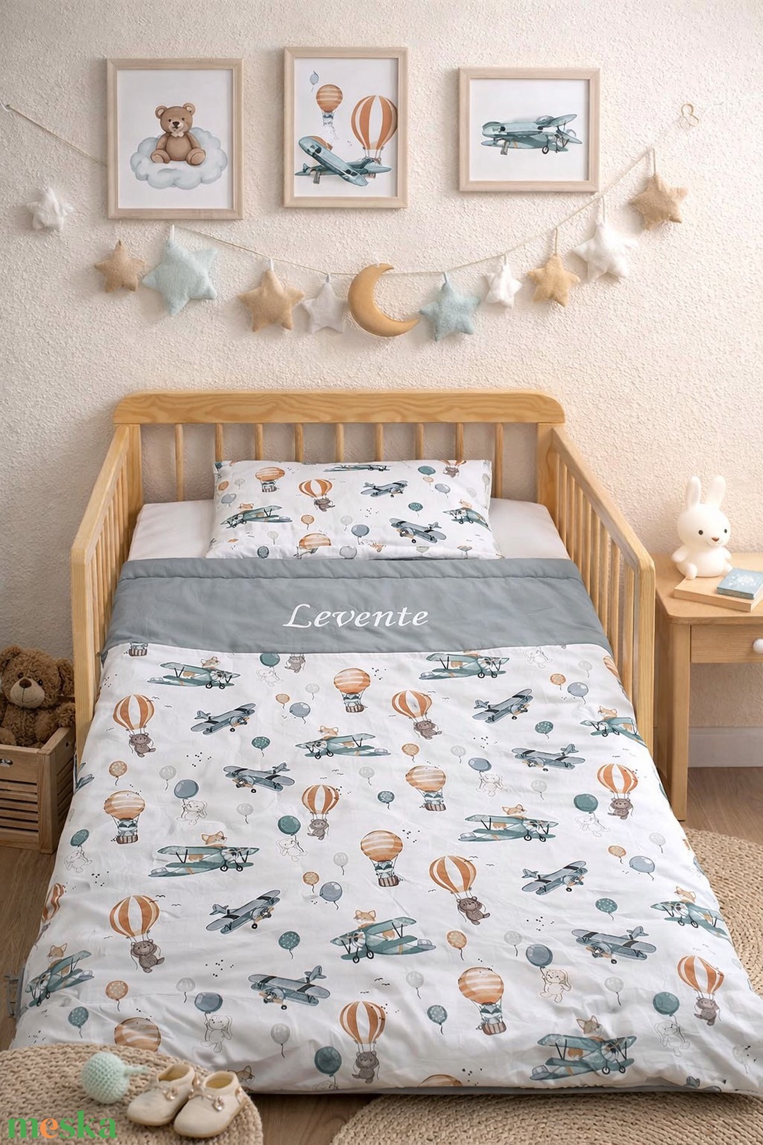 ,,ZOLICA Baba / gyermekágynemű szett 2 részes HÍMZETT NEVES  - Repülő álom - baba - mama - baba ágynemű - Meska.hu