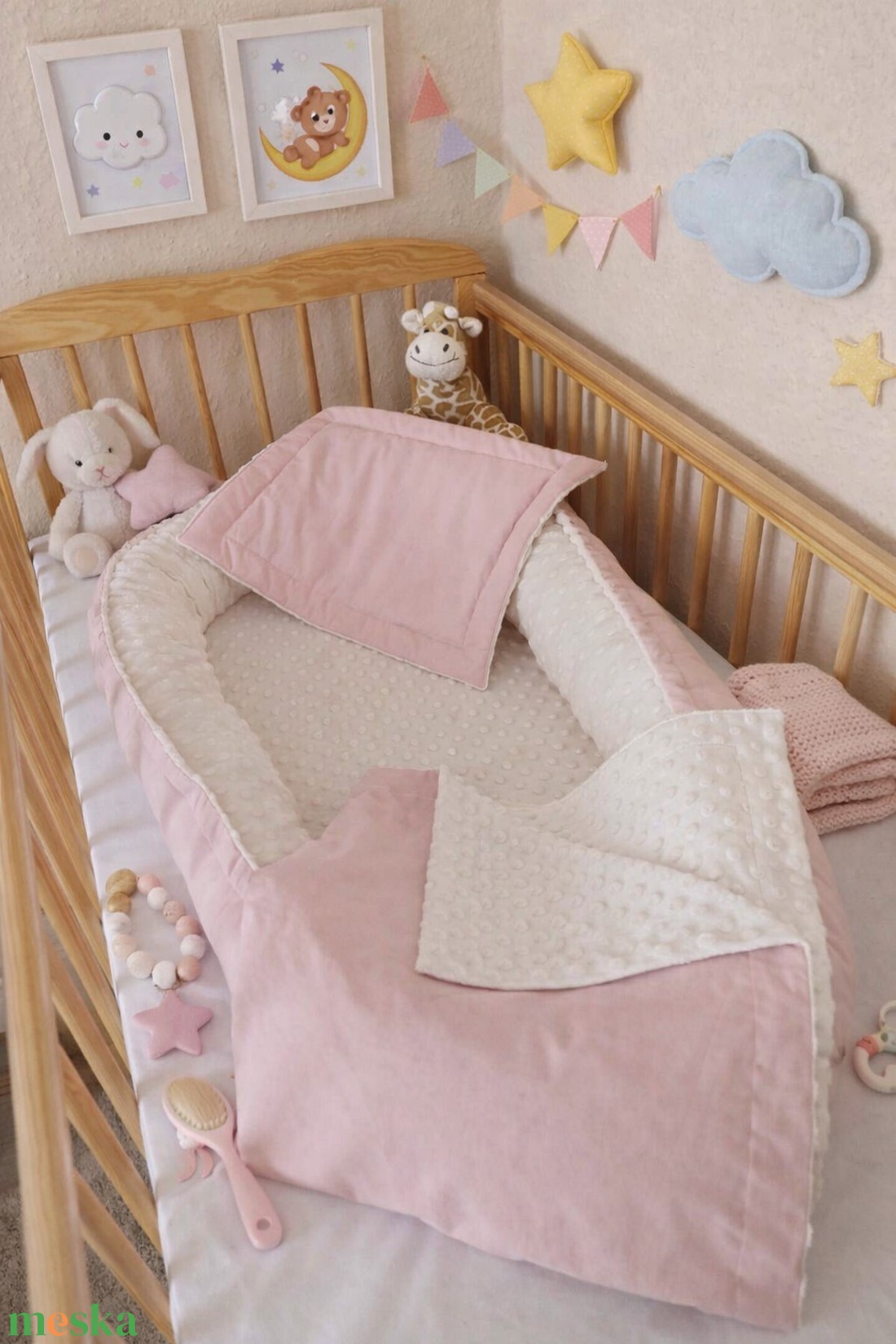 ,,ZOLICA Babafészek szett 3 részes - pasztellmályva, bézs - baba - mama - baba ágynemű - Meska.hu