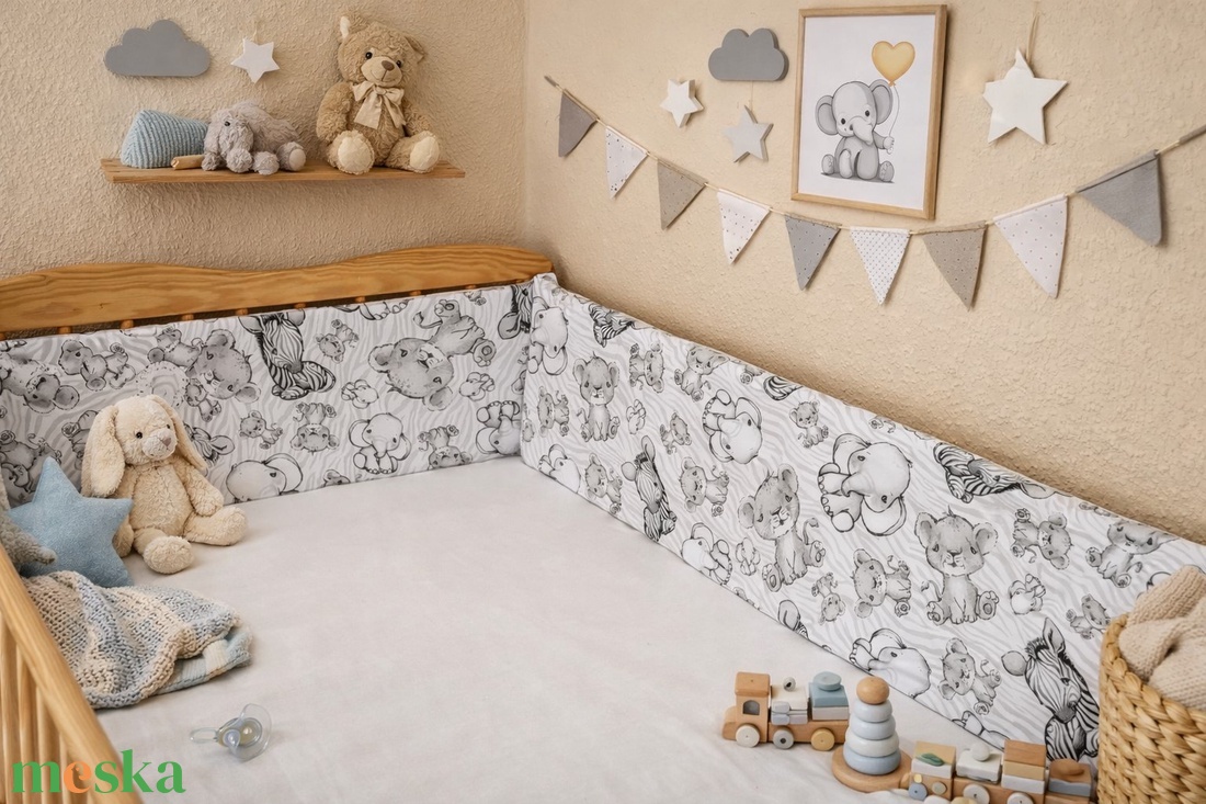 ,,ZOLICA Rácsvédő MAGAS szivacsos - Safari - baba - mama - baba ágynemű - rácsvédő & baldachin - Meska.hu