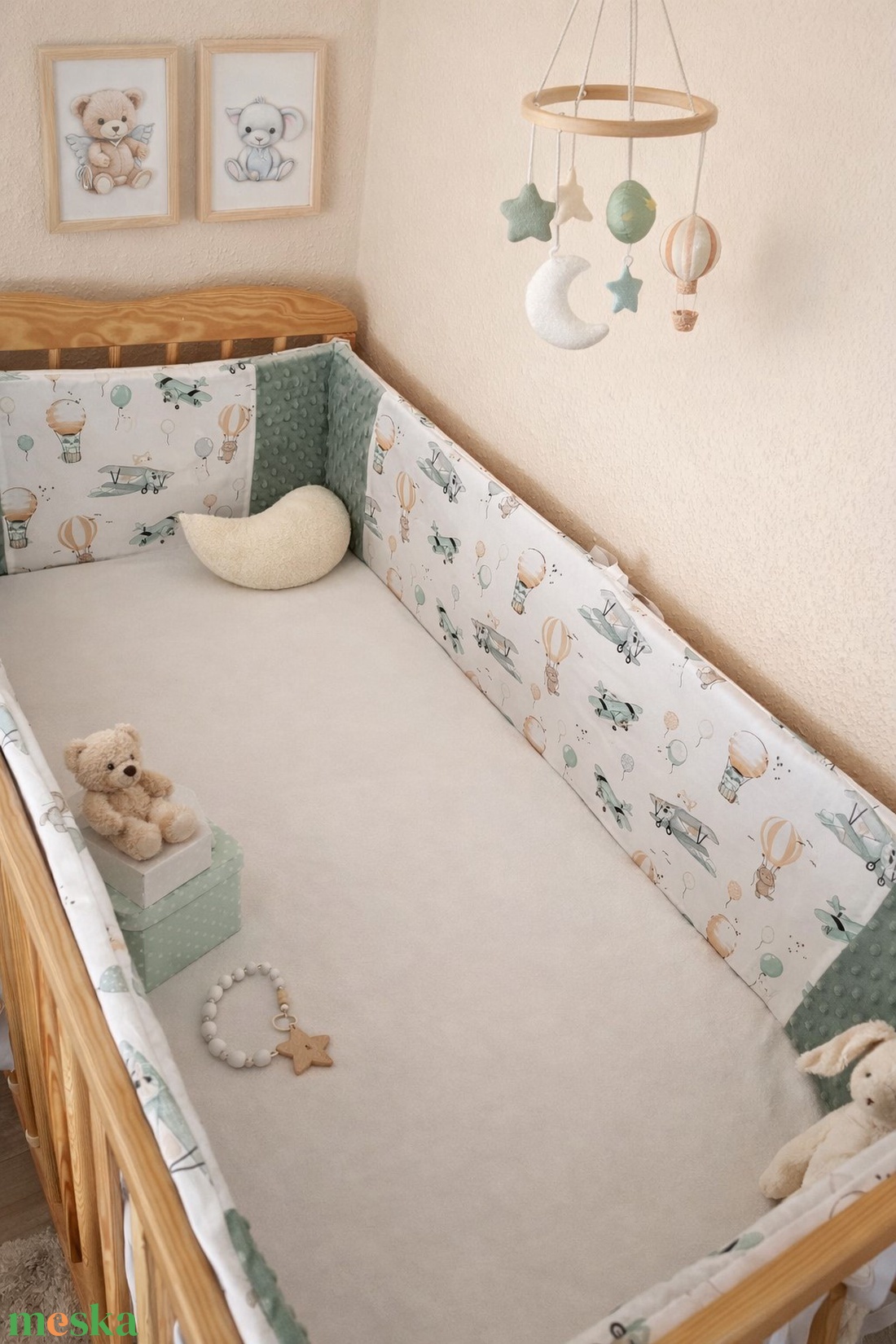 ,,ZOLICA Rácsvédő szivacsos - Repülő álom - baba - mama - baba ágynemű - rácsvédő & baldachin - Meska.hu