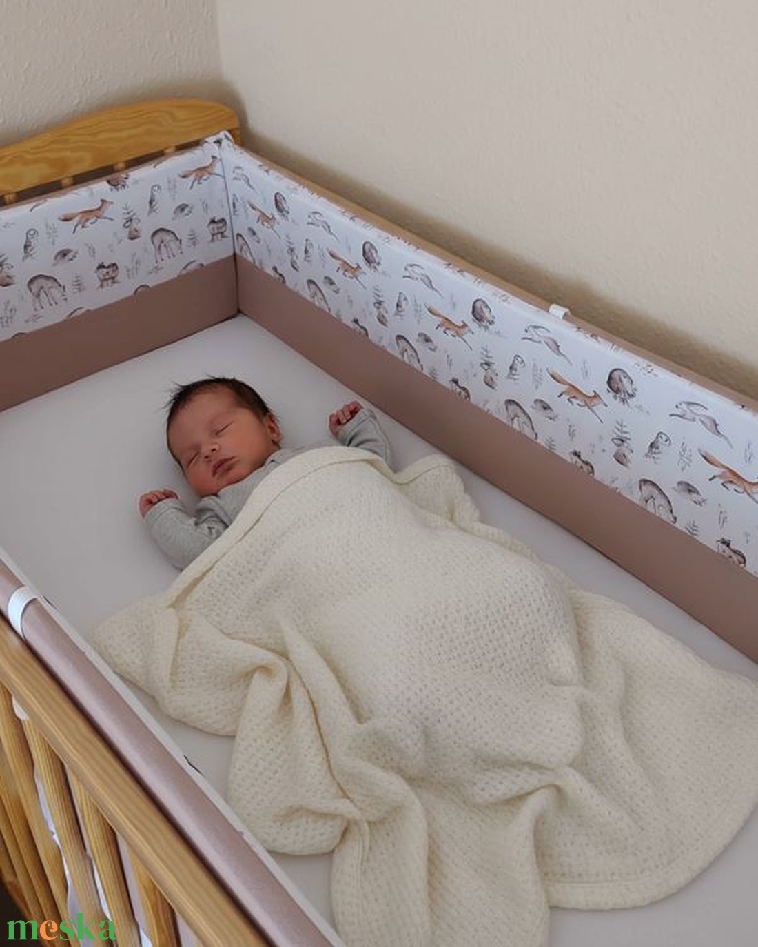 ,,ZOLICA Rácsvédő szivacsos PRÉMIUM PAMUTSZATÉN - mesés erdő - baba - mama - baba ágynemű - rácsvédő & baldachin - Meska.hu