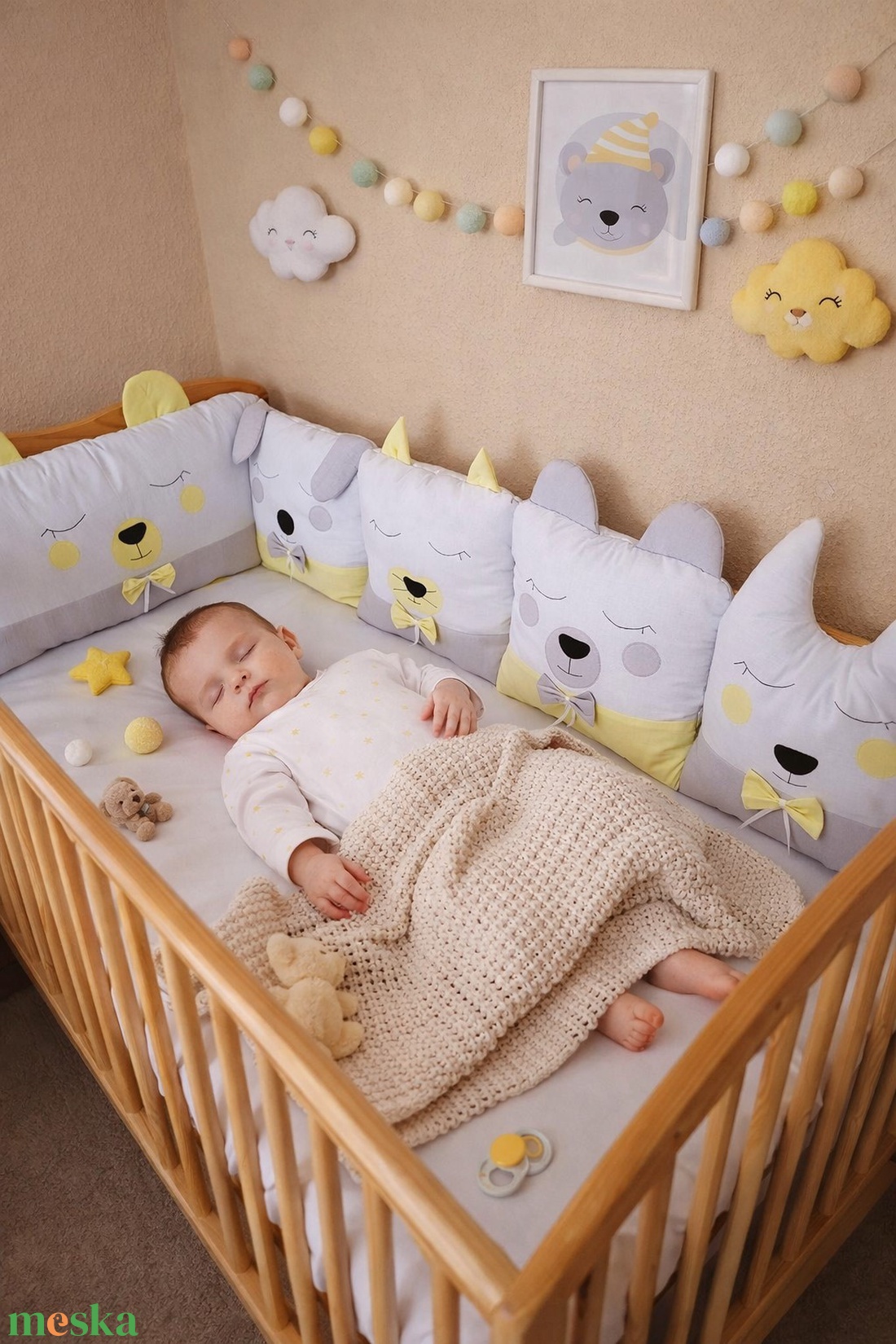 ,,ZOLICA Rácsvédő ÁLLATOS - Derűs álomvilág - baba - mama - baba ágynemű - rácsvédő & baldachin - Meska.hu