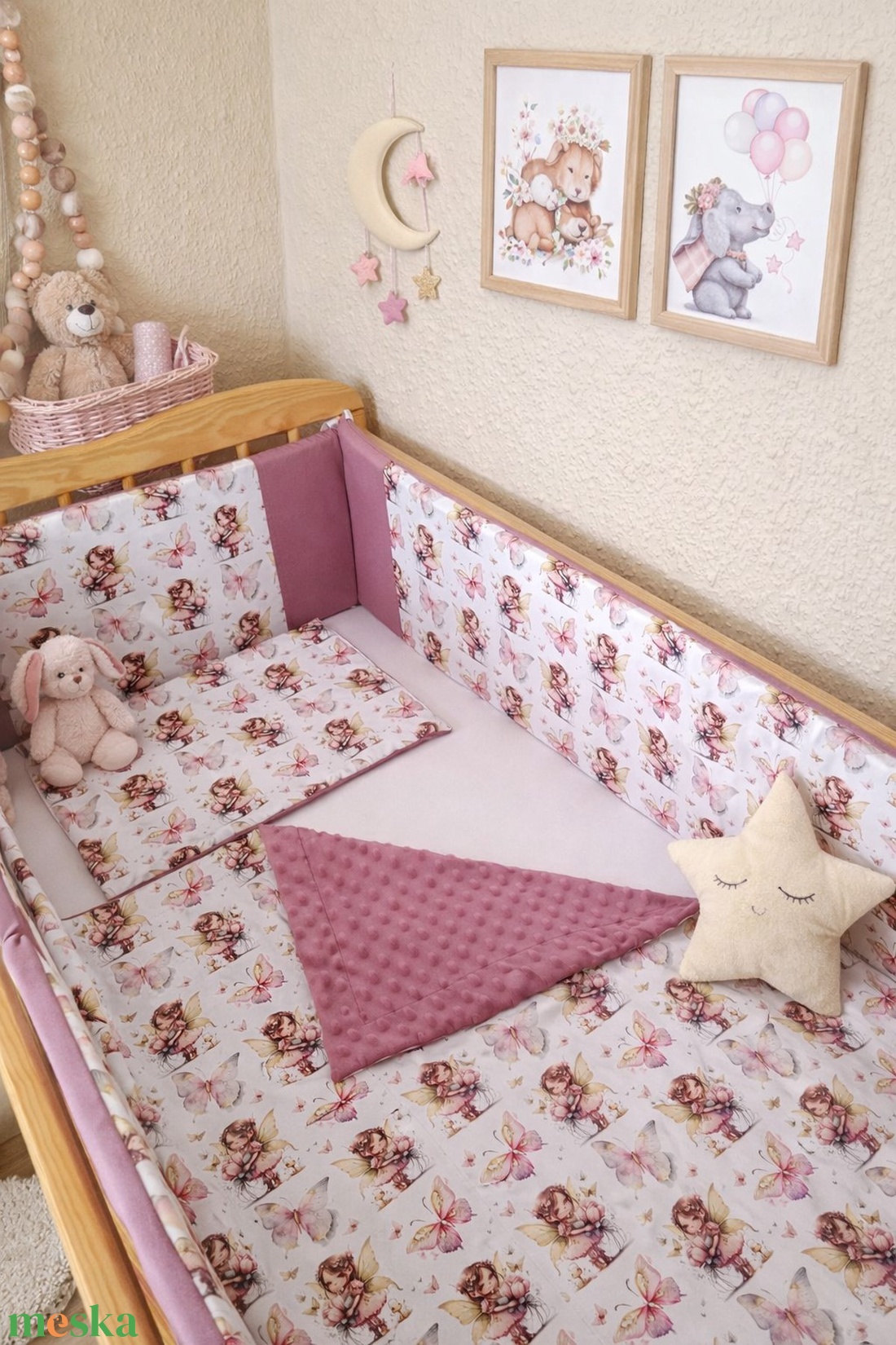 ,,ZOLICA Babaágynemű szett 3 részes PRÉMIUM - Pillangós tündérke - baba - mama - baba ágynemű - Meska.hu