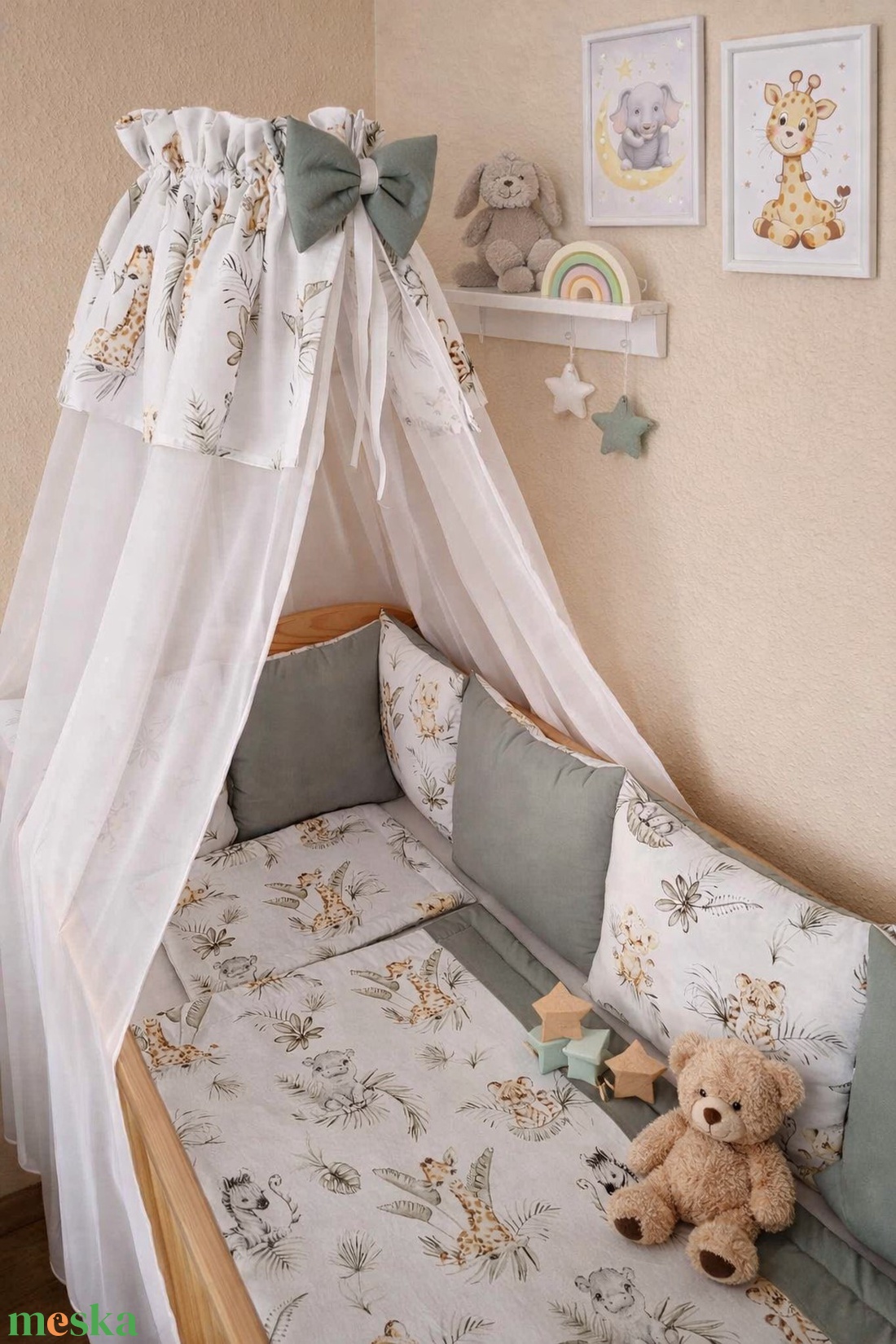 ,,ZOLICA Baldachin - vadállat kölykök  - baba - mama - baba ágynemű - rácsvédő & baldachin - Meska.hu