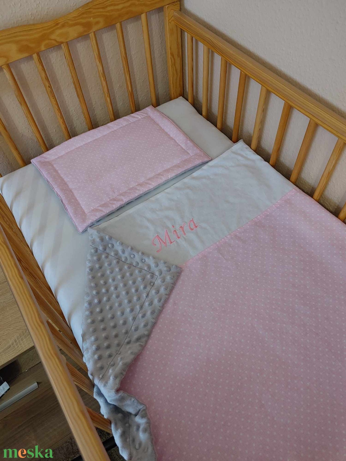 ,,ZOLICA Baba/gyermekágynemű szett 2 részes HÍMZETT NEVES  - baba - mama - babaágyneműk - baba ágynemű - Meska.hu