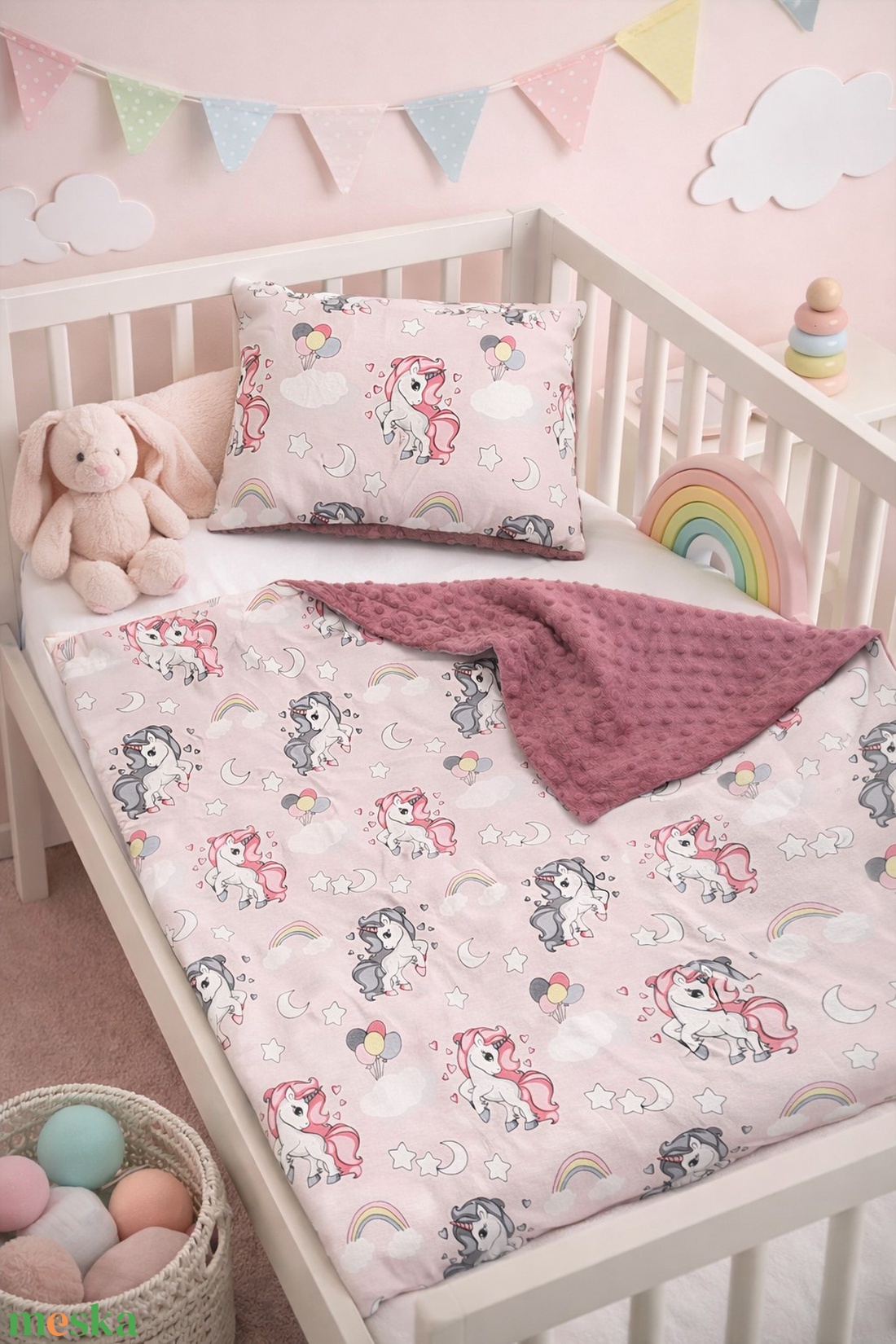 ,,ZOLICA Gyermekágynemű szett 2 részes - Szivárványos csoda - játék & sport - ovis felszerelés - ovis ágynemű - Meska.hu