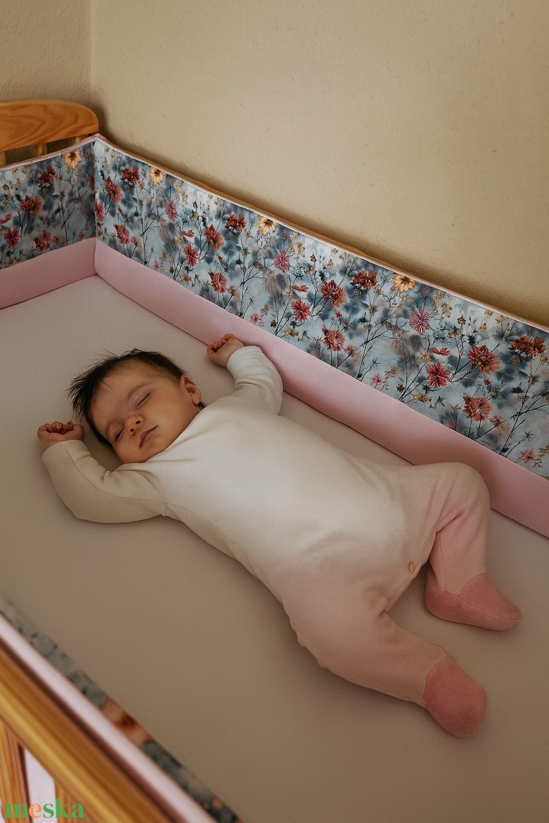 Rácsvédő szivacsos PRÉMIUM - virágtenger - baba - mama - baba ágynemű - rácsvédő & baldachin - Meska.hu