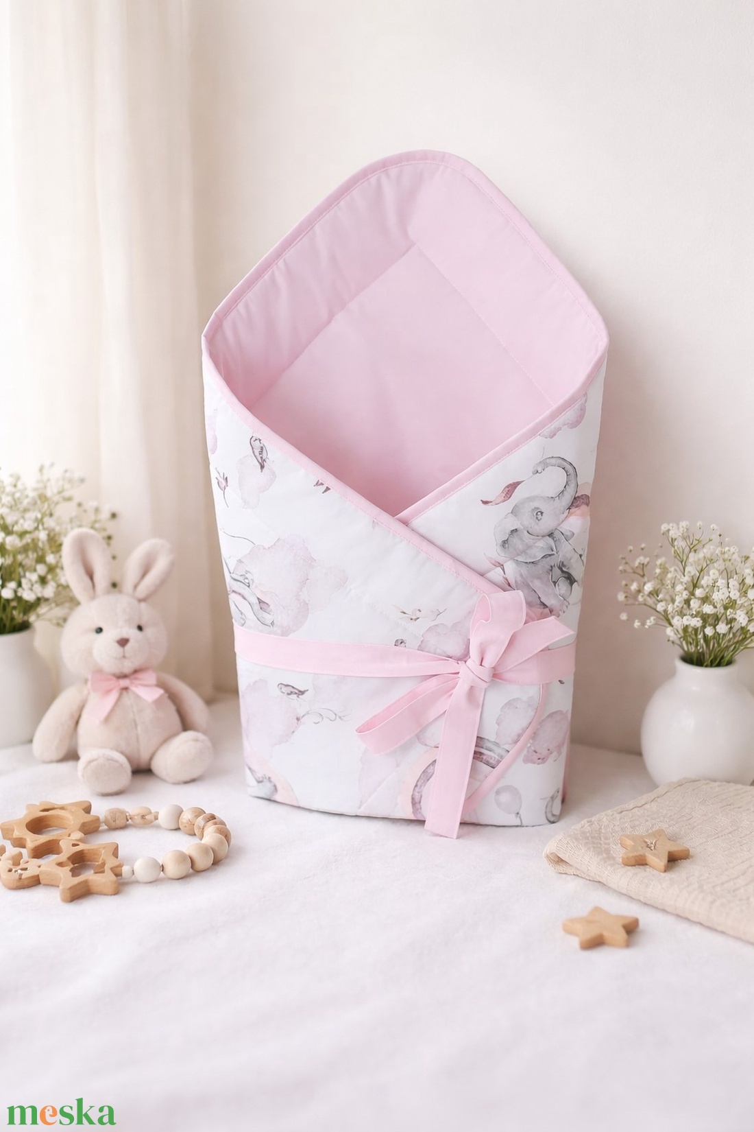 ,,ZOLICA Pólya 3 in 1 - elefántok - baba - mama - baba ágynemű - pólya - Meska.hu