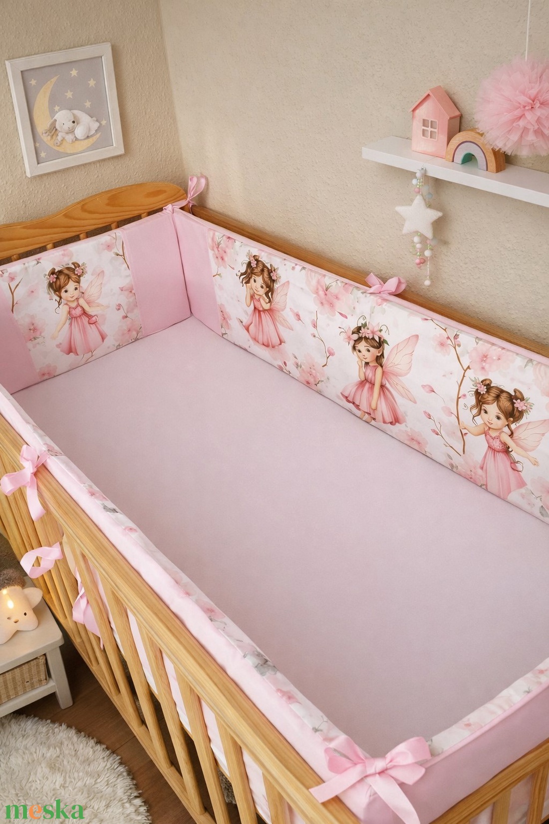 ,,ZOLICA Rácsvédő szivacsos - Tündérkert - baba - mama - baba ágynemű - rácsvédő & baldachin - Meska.hu