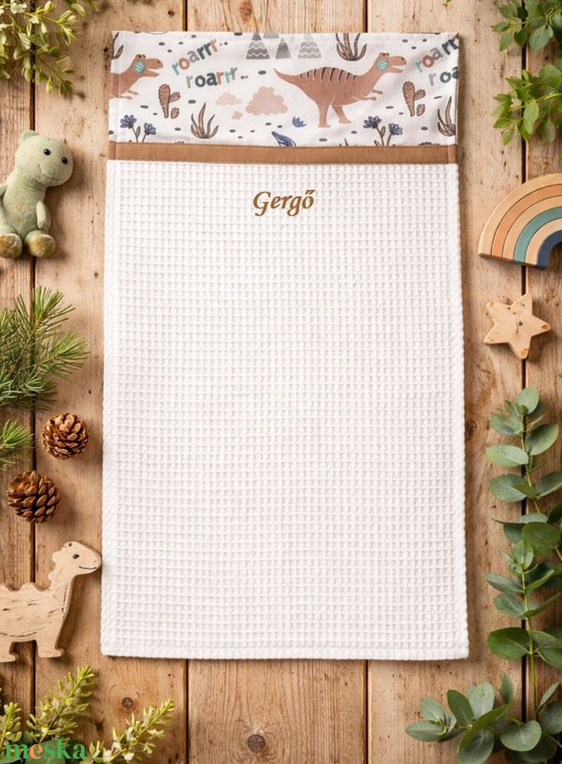 Ovis kéztörlő PRÉMIUM - Dínómese - játék & sport - ovis felszerelés - egyéb ovis kiegészítő - Meska.hu