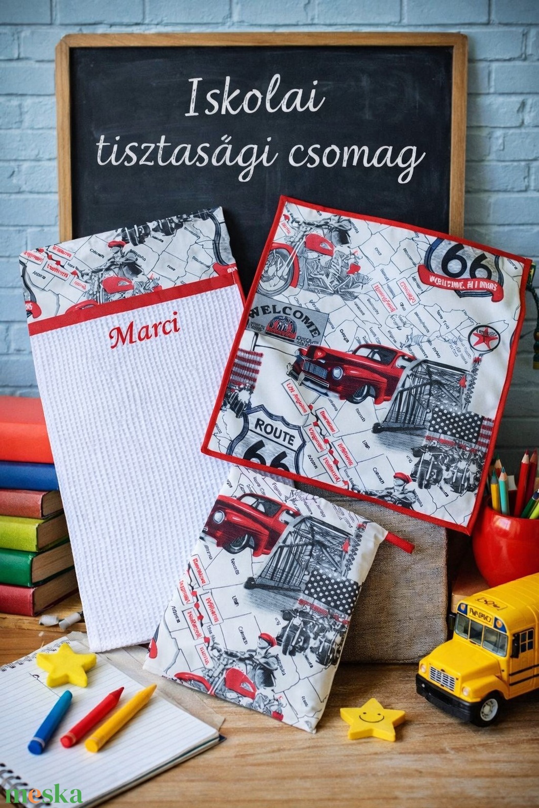 Iskolai tisztasági csomag - Amerikai kaland - játék & sport - ovis felszerelés - tisztasági csomag - Meska.hu