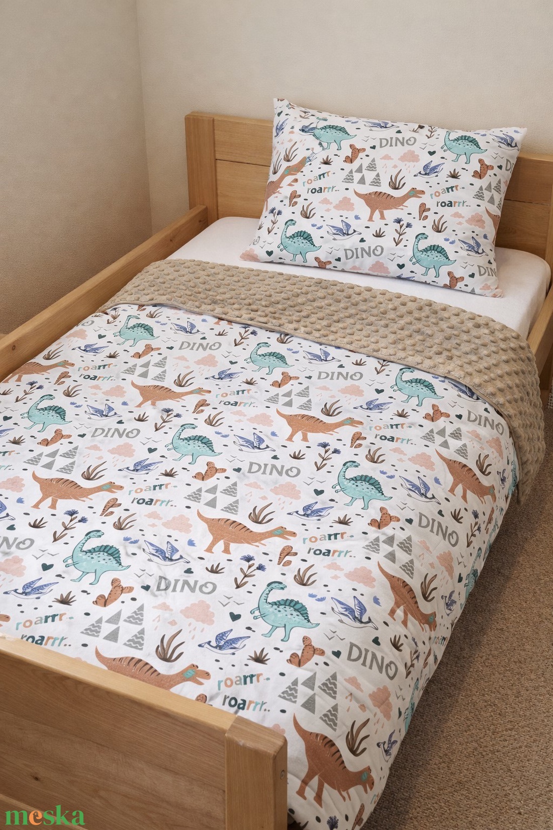 ,,ZOLICA Gyermekágynemű szett 2 részes - Dínómese - játék & sport - ovis felszerelés - ovis ágynemű - Meska.hu
