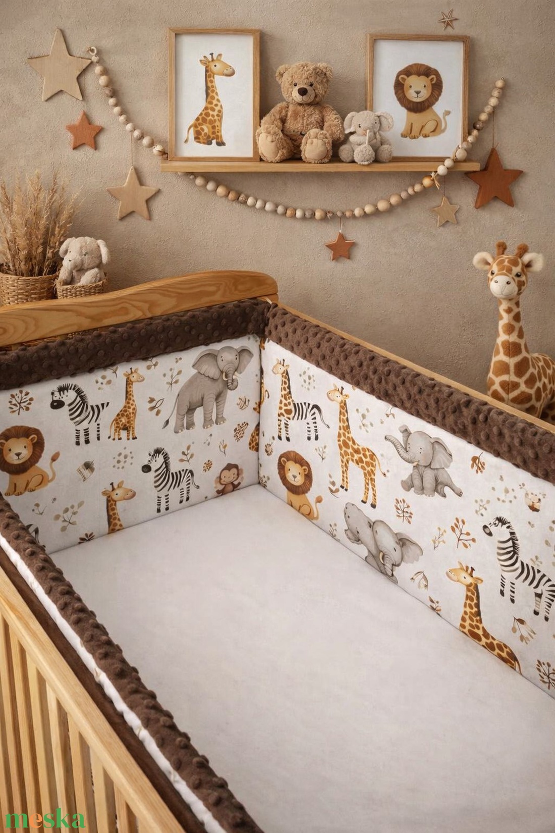 ,,ZOLICA Rácsvédő szivacsos -Mini safari - baba - mama - baba ágynemű - rácsvédő & baldachin - Meska.hu