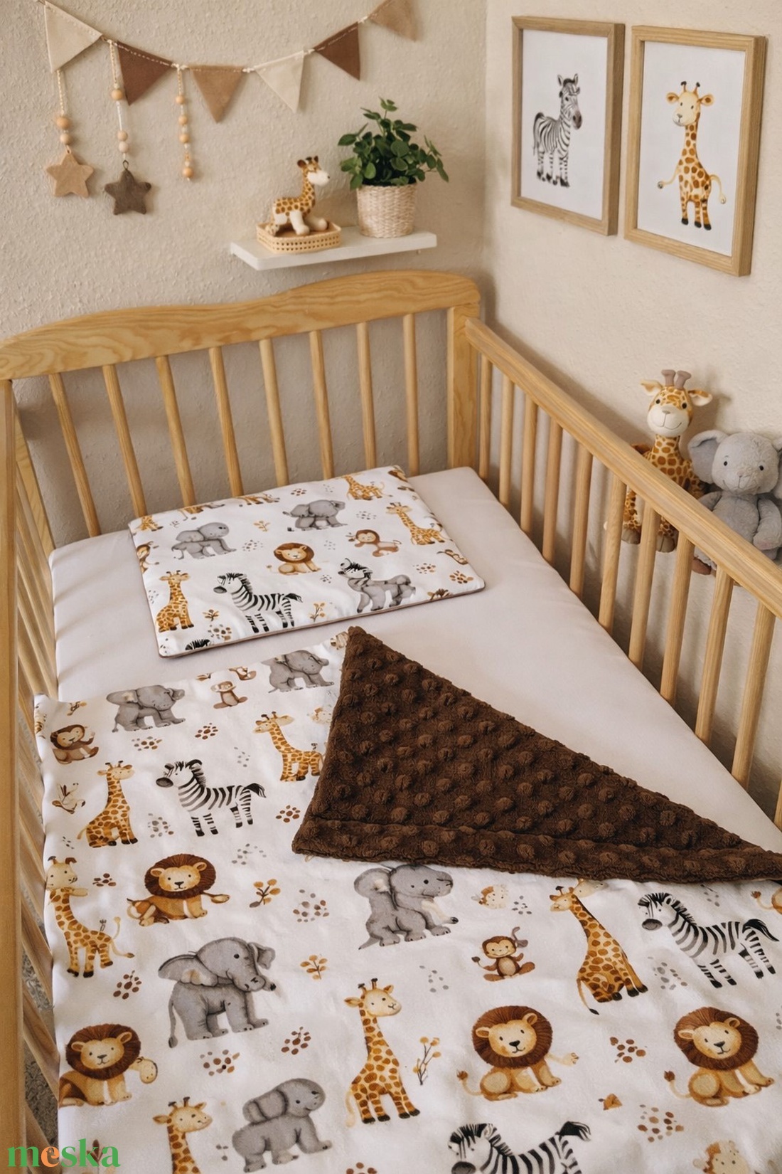 ,,ZOLICA Babaágynemű szett 2 részes - Mini safari - baba - mama - baba ágynemű - szett kiságyba - Meska.hu