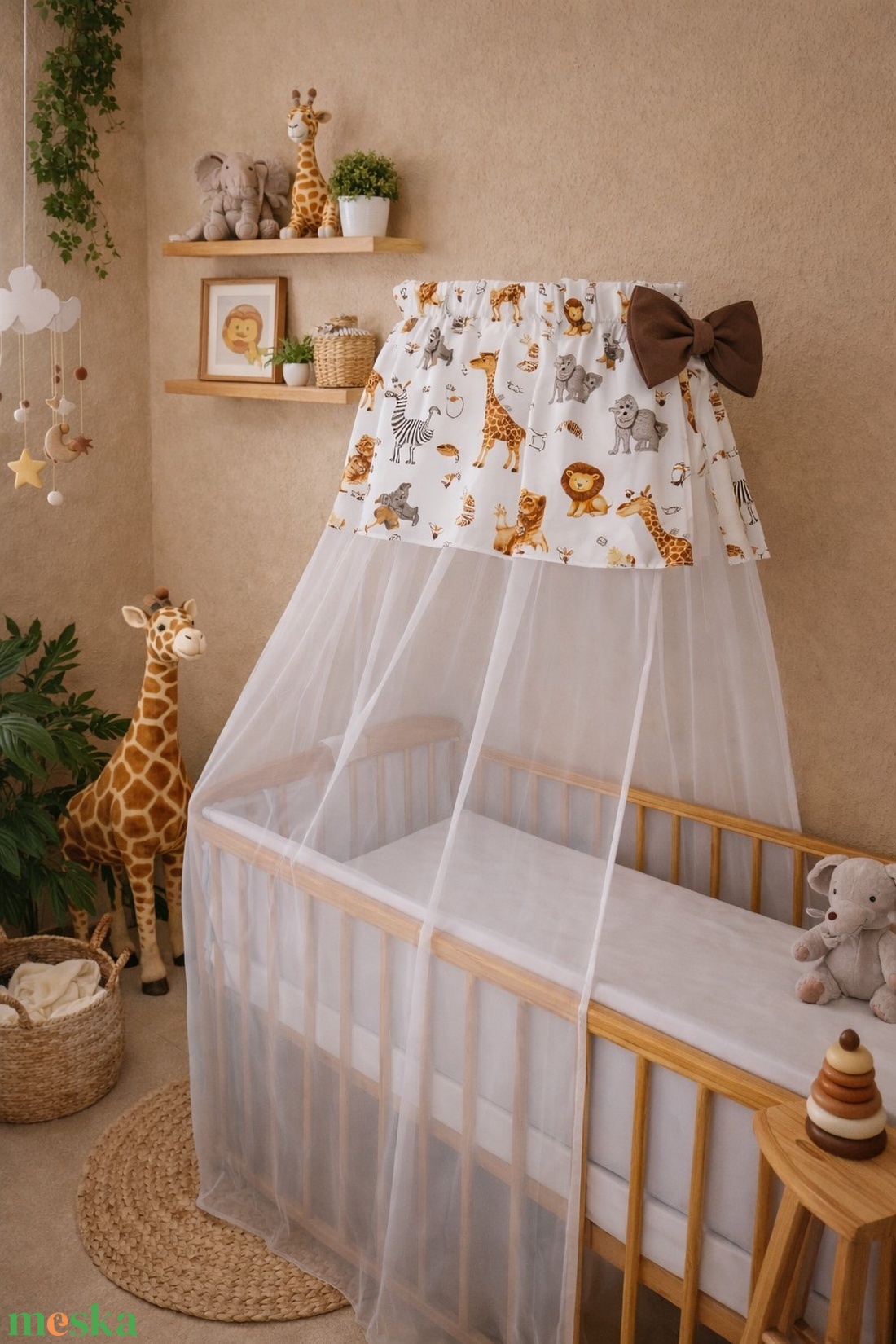 ,,ZOLICA Baldachin - Mini safari - baba - mama - baba ágynemű - rácsvédő & baldachin - Meska.hu