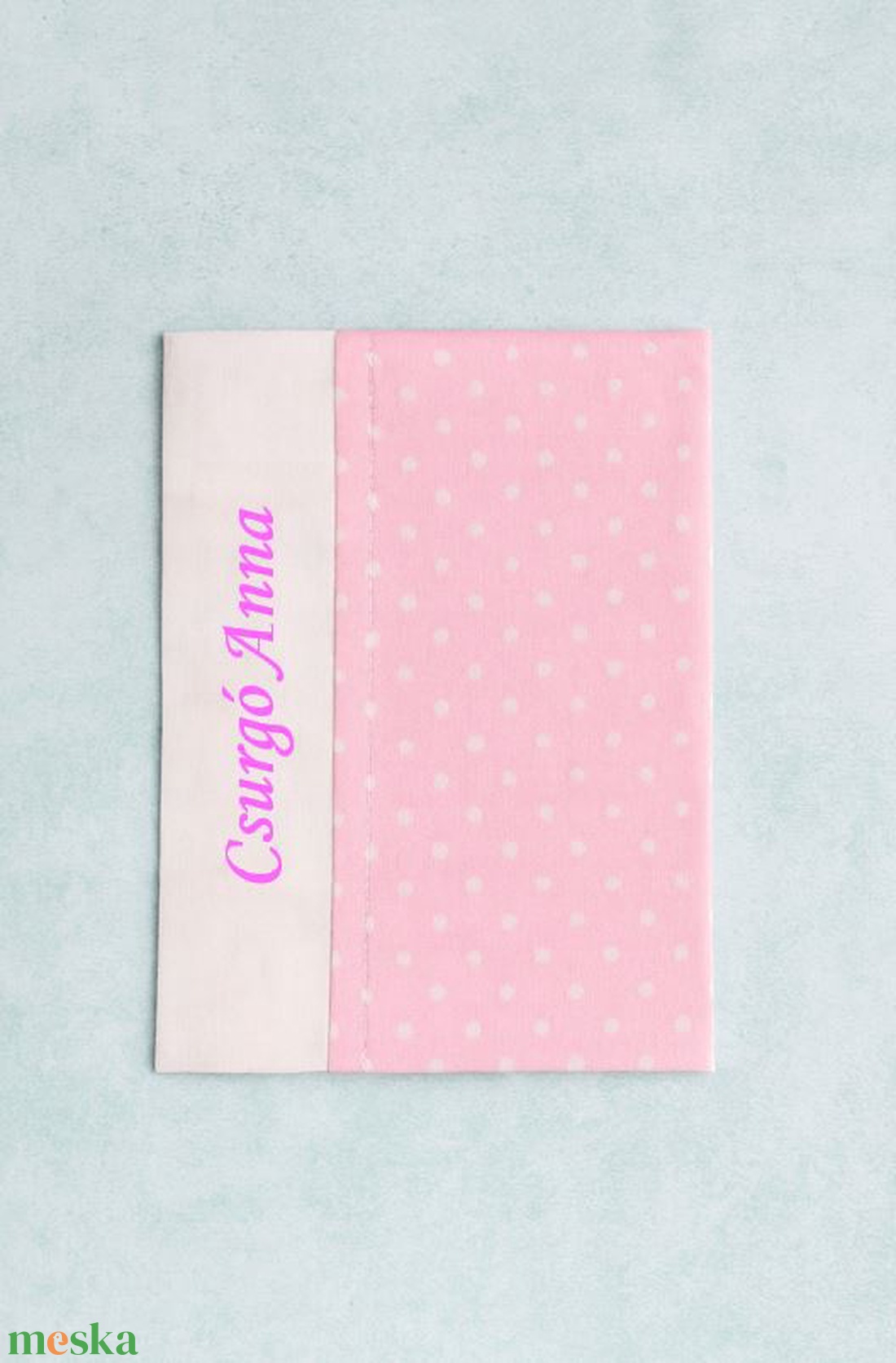 Egészségügyi könyvborító - Rózsaszín pöttyös - baba - mama - babaemlékek - egészségügyi kiskönyv borító - Meska.hu