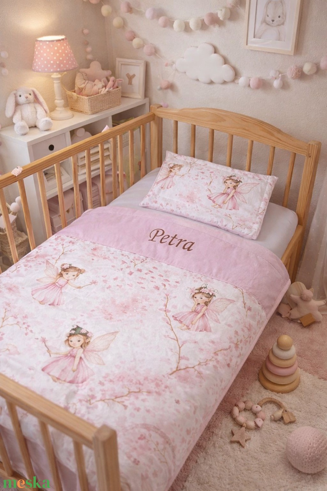 Babaágynemű szett 2 részes - Tündérkert - baba - mama - baba ágynemű - szett kiságyba - Meska.hu