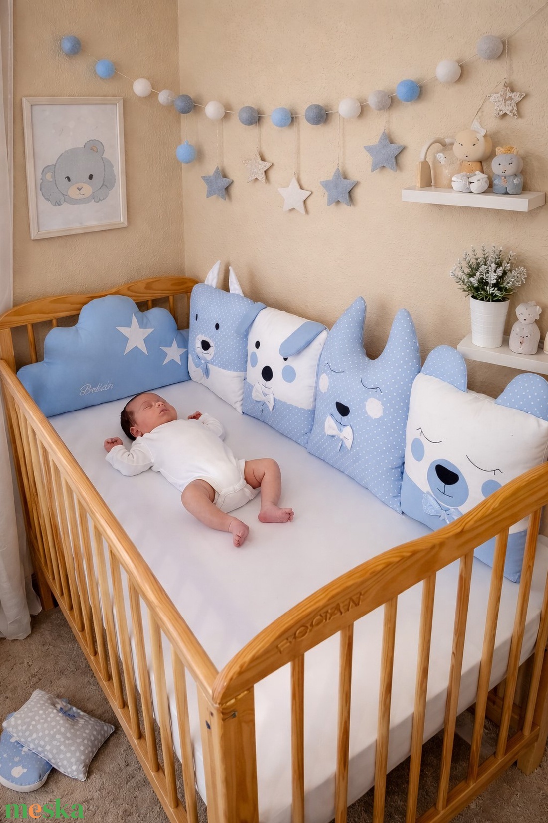 Rácsvédő ÁLLATOS - Kék varázslat - baba - mama - baba ágynemű - rácsvédő & baldachin - Meska.hu