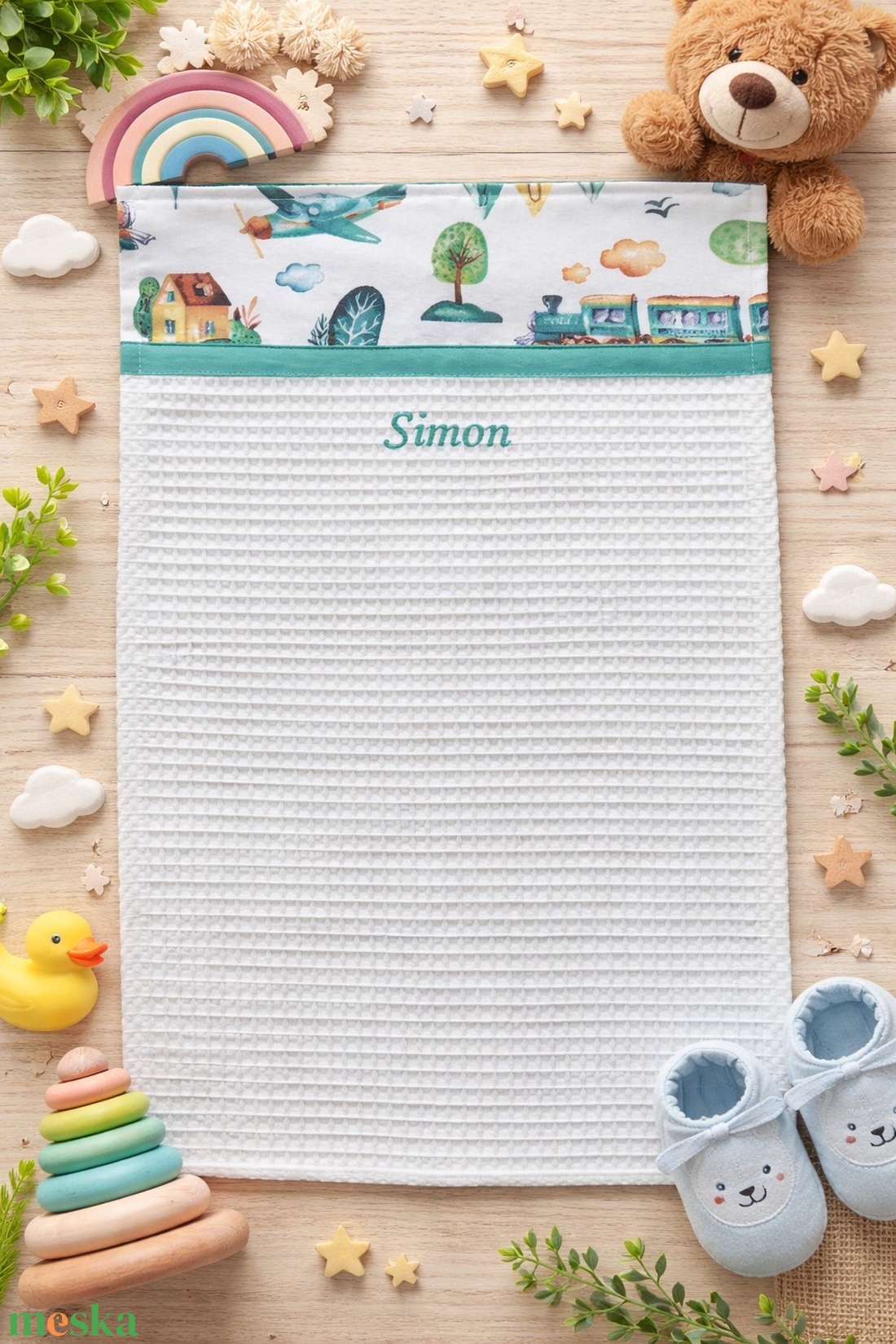 ,,ZOLICA Ovis kéztörlő PRÉMIUM - Mozdony mese - játék & sport - ovis felszerelés - egyéb ovis kiegészítő - Meska.hu