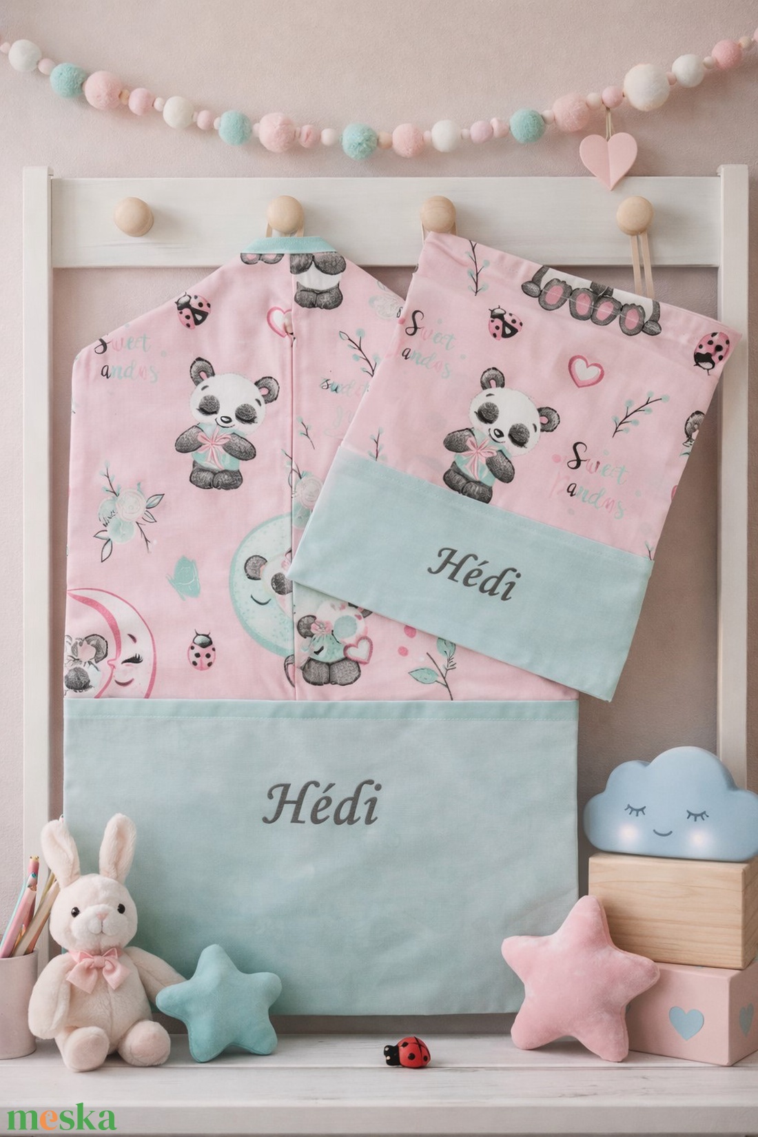 Ovis szett 2 részes - Cuki pandák - játék & sport - ovis felszerelés - ovis szett - Meska.hu