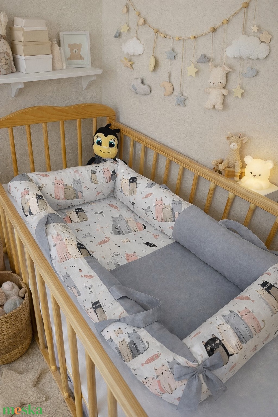 ,,ZOLICA Babafészek téglalap alakú - Puha mancsok - baba - mama - baba ágynemű - babafészek - Meska.hu