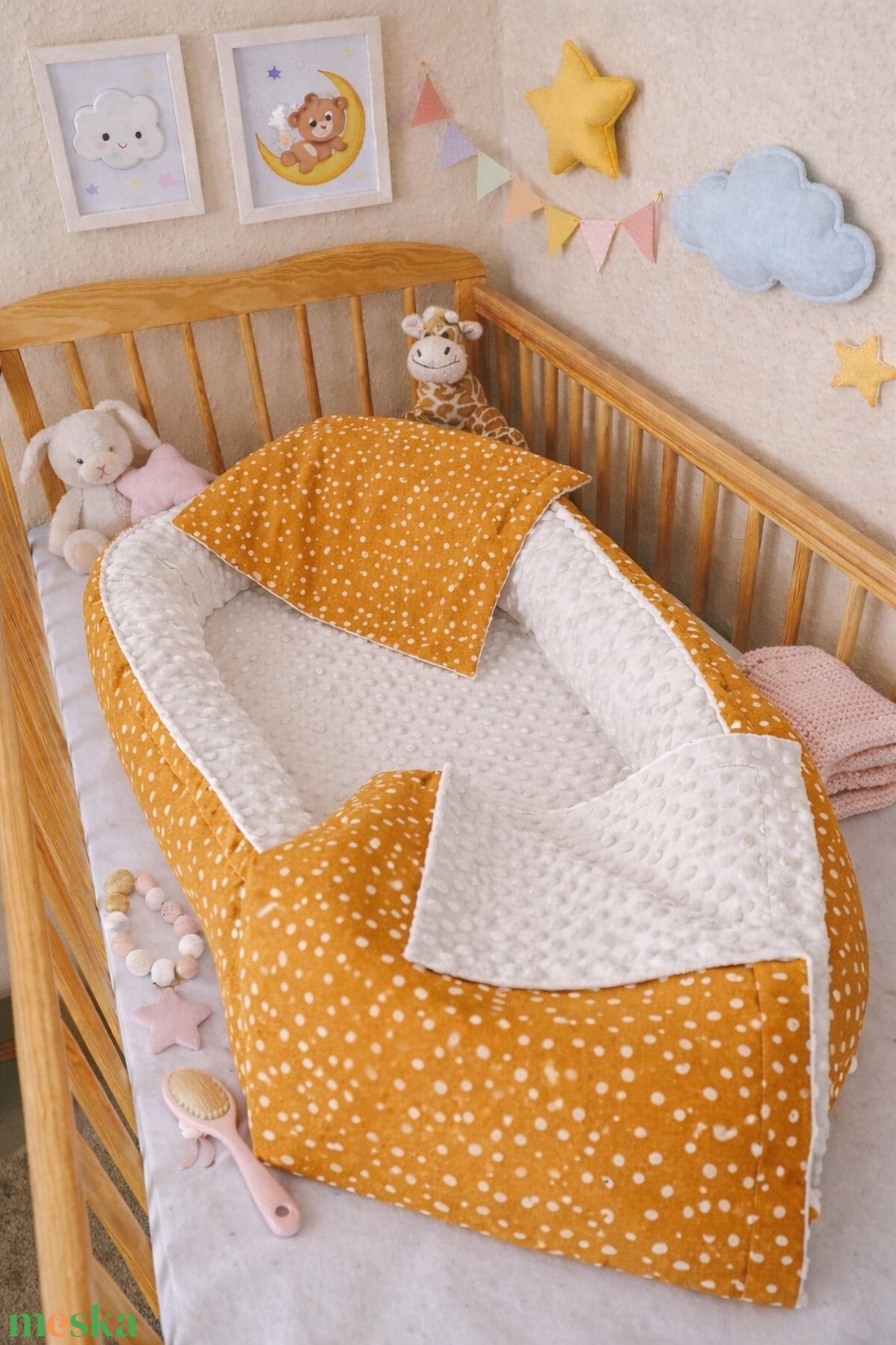 ,,ZOLICA Babafészek szett PRÉMIUM - Mézédes álom - baba - mama - baba ágynemű - babafészek - Meska.hu