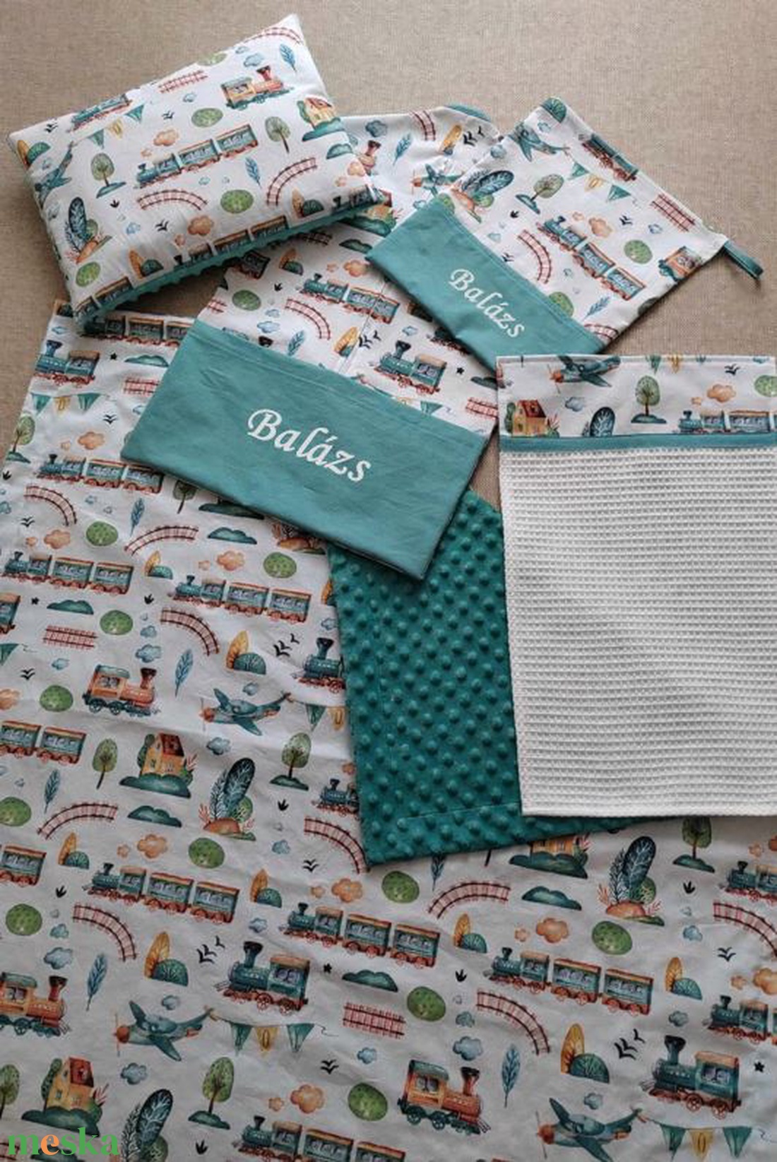 Ovis szett 5 részes - Mozdony mese - játék & sport - ovis felszerelés - ovis szett - Meska.hu