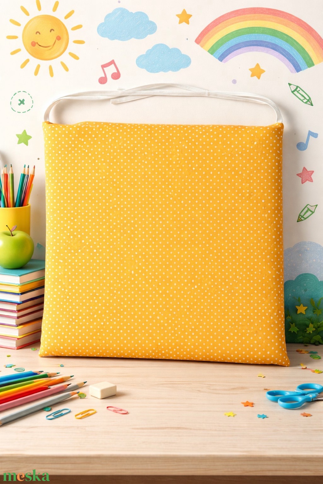 Iskolai székpárna - Mézvirág - otthon & életmód - lakástextil - székpárna, huzat - Meska.hu