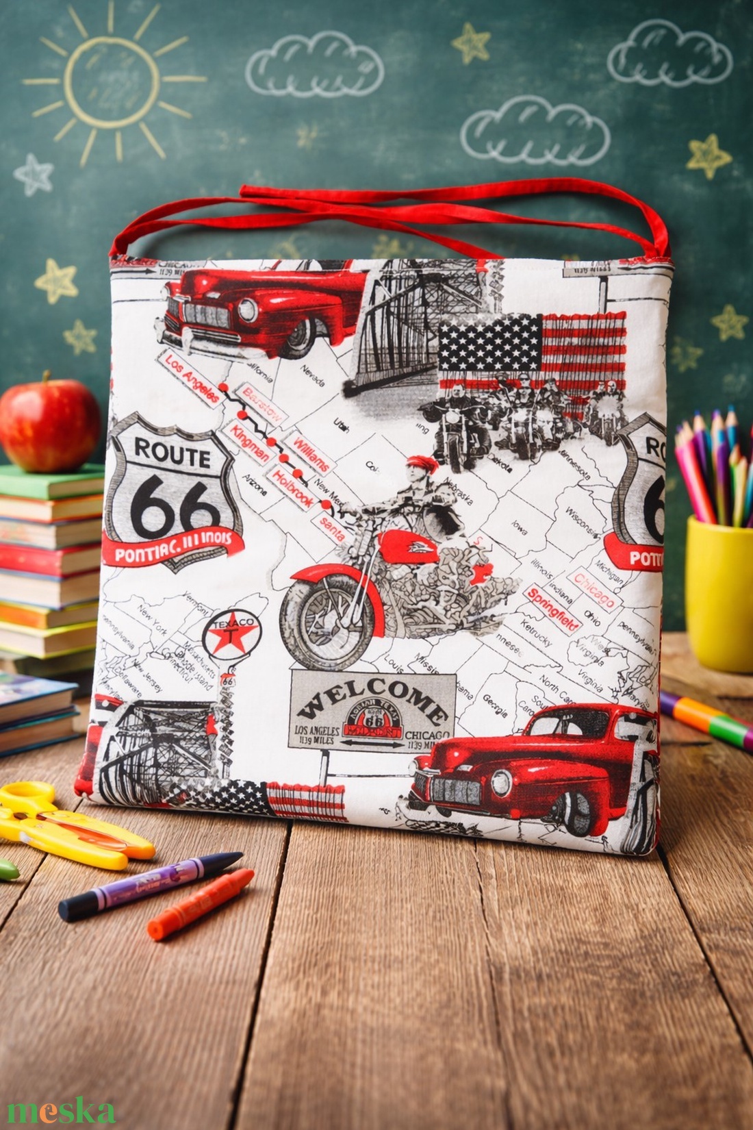 Iskolai székpárna - Amerikai kaland - otthon & életmód - lakástextil - székpárna, huzat - Meska.hu