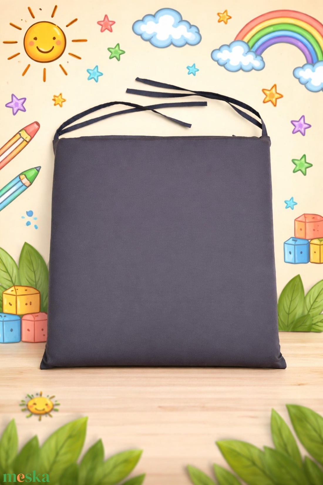 Iskolai székpárna - Grafitszürke - otthon & életmód - lakástextil - székpárna, huzat - Meska.hu