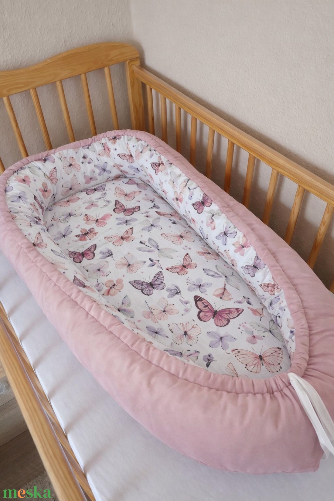 Babafészek csepp alakú - Pillangóliget - baba - mama - baba ágynemű - babafészek - Meska.hu